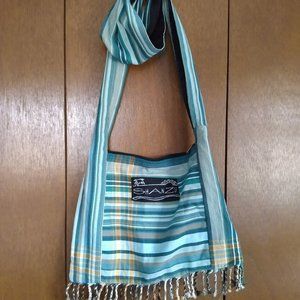 Shanzu Teal and Pumpkin Colored Crossbody Bag